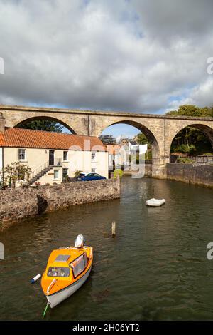 High tide at the Fife village of Largo Stock Photo