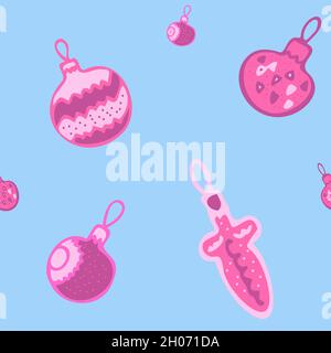 Seamless pattern with balls for Christmas tree. Stock Vector
