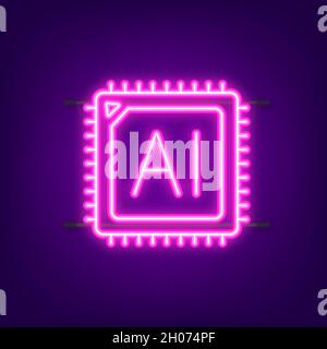 Add to cart icon. Neon icon. Shopping Cart icon. Vector illustration Stock Vector