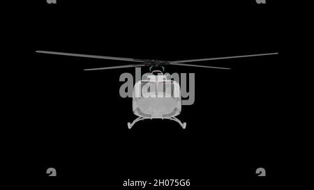 Realistic Helicopter Flying Animation Front View Alpha Channel 3d Rendering Stock Photo Alamy