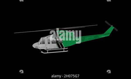 Realistic Helicopter Flying Side View Green Screen 3d Rendering Stock Photo Alamy