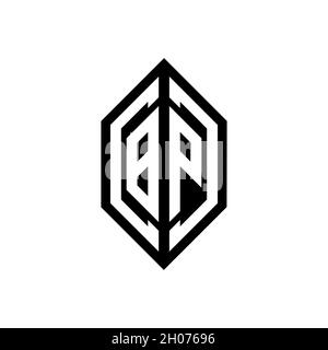BQ Monogram Logo geometric initial with wing shape style design template. Wing initial logo design isolated in black background Stock Vector