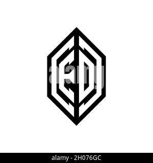 ES Monogram Logo geometric initial with wing shape style design template. Wing initial logo design isolated in black background Stock Vector