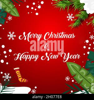 Merry Christmas and Happy New Year Post Design Abstract Background. Modern Holiday and 2022 new year backdrop Stock Photo