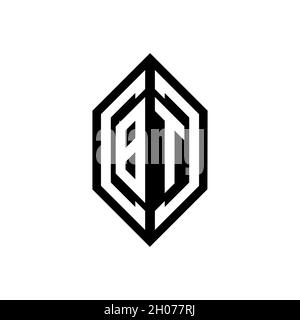 BT logo with geometric shape vector monogram design template isolated on white background Stock Vector