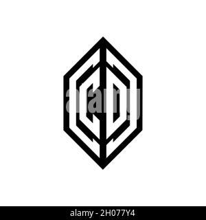 CO logo with geometric shape vector monogram design template isolated on white background Stock Vector
