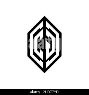 CG logo with geometric shape vector monogram design template isolated on white background Stock Vector