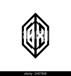 BX logo with geometric shape vector monogram design template isolated on white background Stock Vector