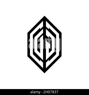 DG logo with geometric shape vector monogram design template isolated on white background Stock Vector