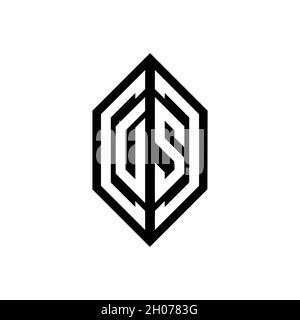DS logo with geometric shape vector monogram design template isolated on white background Stock Vector