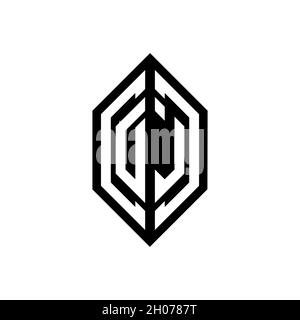 DL logo with geometric shape vector monogram design template isolated on white background Stock Vector