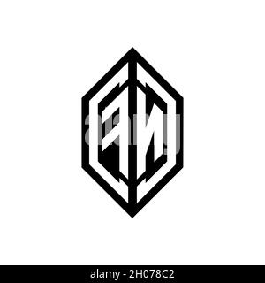 FN logo with geometric shape vector monogram design template isolated on white background Stock Vector