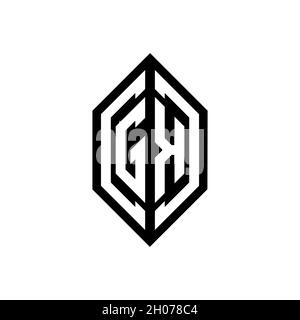 GK logo with geometric shape vector monogram design template isolated on white background Stock Vector