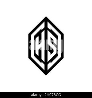 HS logo with geometric shape vector monogram design template isolated on white background Stock Vector