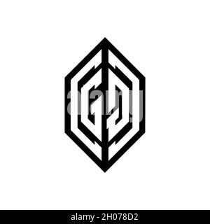 GQ logo with geometric shape vector monogram design template isolated on white background Stock Vector