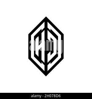 HB logo with geometric shape vector monogram design template isolated on white background Stock Vector