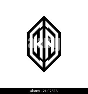 KA logo with geometric shape vector monogram design template isolated on white background Stock Vector