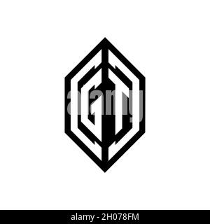 GT logo with geometric shape vector monogram design template isolated on white background Stock Vector