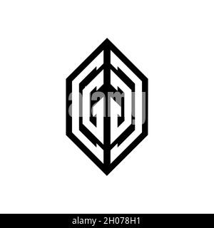 GG logo with geometric shape vector monogram design template isolated on white background Stock Vector