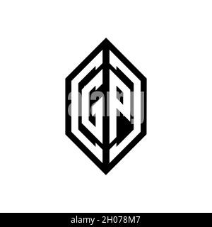 GP logo with geometric shape vector monogram design template isolated on white background Stock Vector