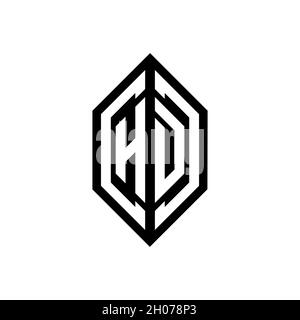 HD logo with geometric shape vector monogram design template isolated on white background Stock Vector