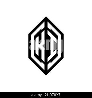 KI logo with geometric shape vector monogram design template isolated on white background Stock Vector