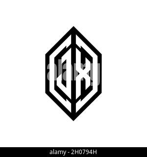 JX logo with geometric shape vector monogram design template isolated on white background Stock Vector