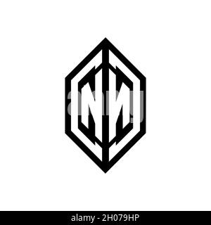 NN logo with geometric shape vector monogram design template isolated on white background Stock Vector