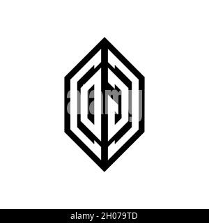 OG logo with geometric shape vector monogram design template isolated on white background Stock Vector