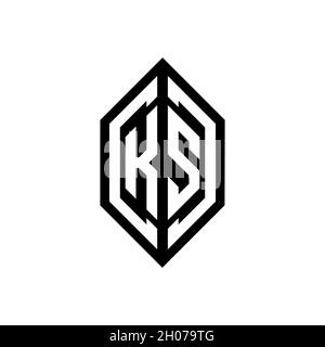 KS logo with geometric shape vector monogram design template isolated on white background Stock Vector