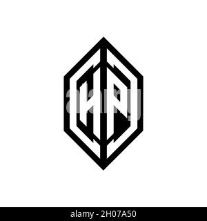 HP logo with geometric shape vector monogram design template isolated on white background Stock Vector