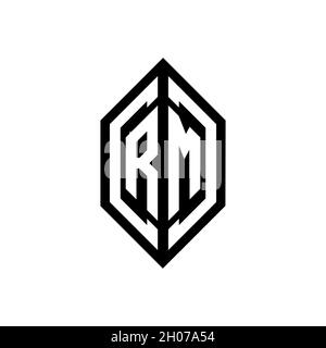RM logo with geometric shape vector monogram design template isolated on white background Stock Vector
