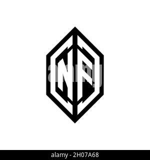 NF logo with geometric shape vector monogram design template isolated on white background Stock Vector