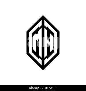 MH logo with geometric shape vector monogram design template isolated on white background Stock Vector