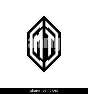 MT logo with geometric shape vector monogram design template isolated on white background Stock Vector