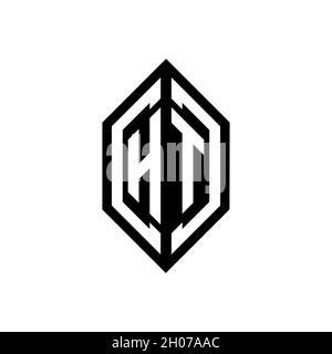 HT logo with geometric shape vector monogram design template isolated on white background Stock Vector