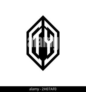 TY logo with geometric shape vector monogram design template isolated on white background Stock Vector