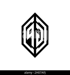PG logo with geometric shape vector monogram design template isolated on white background Stock Vector