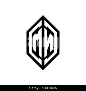 MN logo with geometric shape vector monogram design template isolated on white background Stock Vector