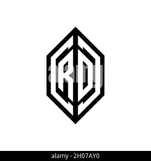 RO logo with geometric shape vector monogram design template isolated on white background Stock Vector