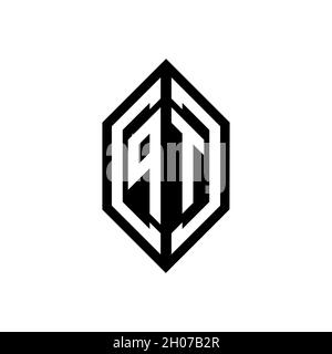 PT logo with geometric shape vector monogram design template isolated on white background Stock Vector