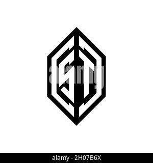 ST logo with geometric shape vector monogram design template isolated on white background Stock Vector
