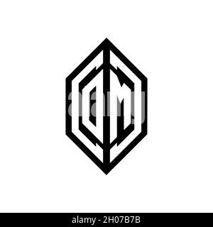 OM logo with geometric shape vector monogram design template isolated on white background Stock Vector