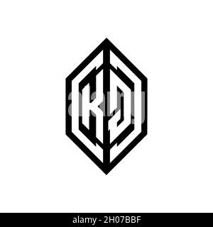 KQ logo with geometric shape vector monogram design template isolated on white background Stock Vector