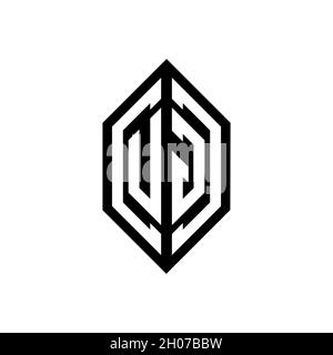 UG logo with geometric shape vector monogram design template isolated on white background Stock Vector
