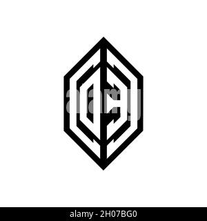 OE logo with geometric shape vector monogram design template isolated on white background Stock Vector