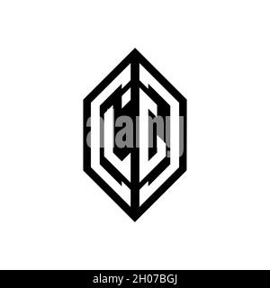 LJ logo with geometric shape vector monogram design template isolated on white background Stock Vector