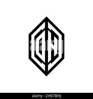 OH logo with geometric shape vector monogram design template isolated on white background Stock Vector