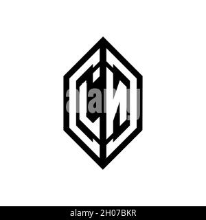 LN logo with geometric shape vector monogram design template isolated on white background Stock Vector