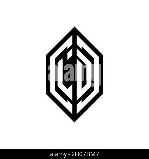 LD logo with geometric shape vector monogram design template isolated on white background Stock Vector